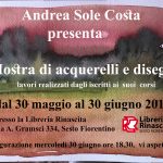 Mostra di acquerelli e disegni alla libreria Rinascita