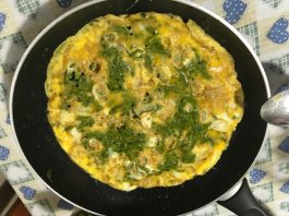 Frittata di vitalbe appena colte