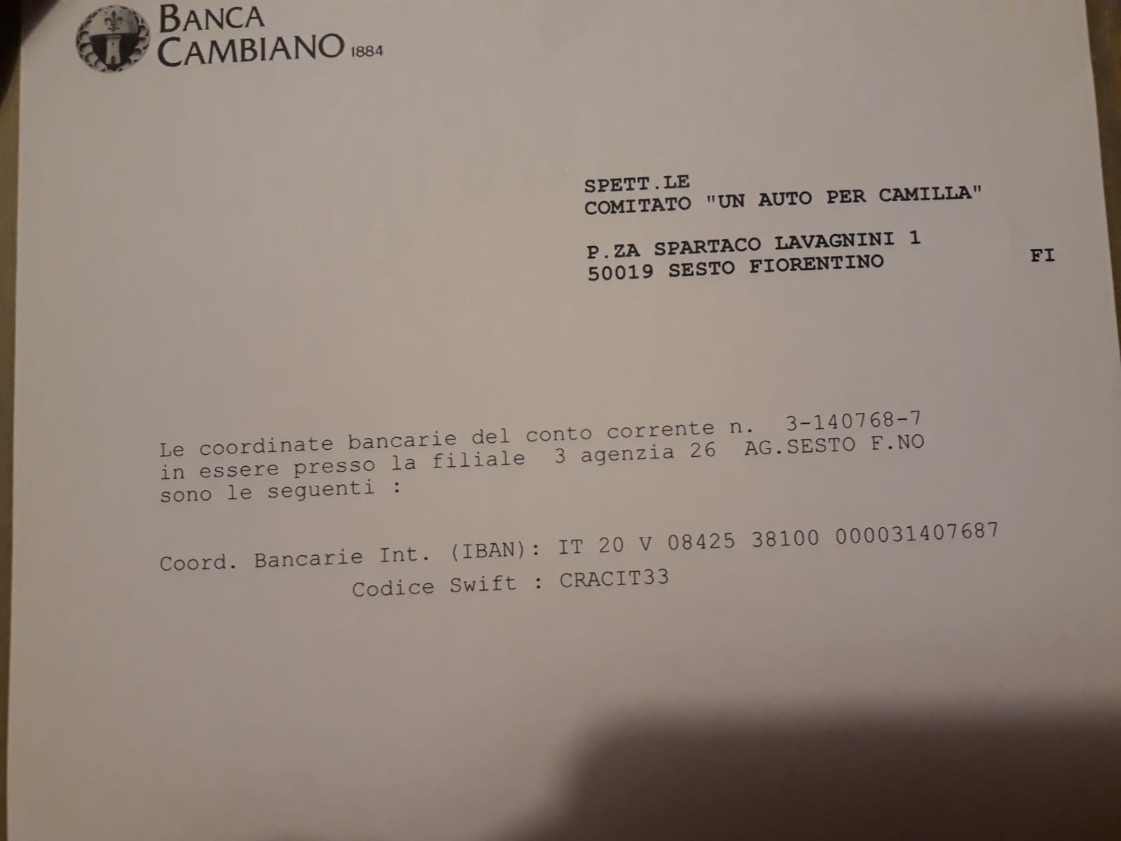 Camilla banca