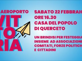 No Aeroporto: a Querceto il brindisi per festeggiare la vittoria Vittoria No aeroporto