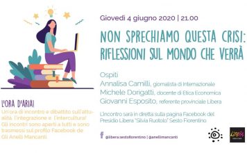 “Riflessioni sul mondo che verrà”: dibattito su Facebook Non sprechiamo questa crisi: riflessioni sul mondo che verrà