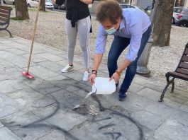 Brunori (Lega Sesto): “Scritte blasfeme davanti alla scuola. Superato ogni limite” Piazza De Amicis-Vandalismo