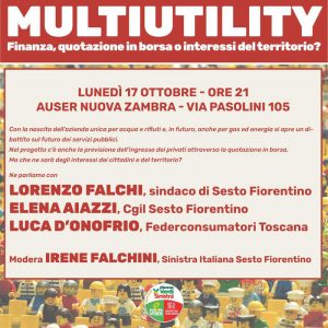locandina multiutility Sinistra Italiana