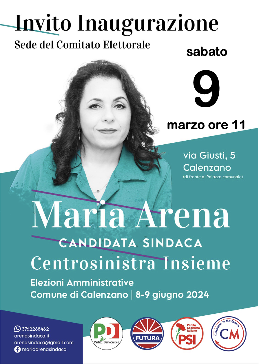 Maria Arena-locandina comitato elettorale