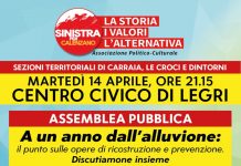 Alluvione a Legri, il punto della situazione con Sinistra Italiana
