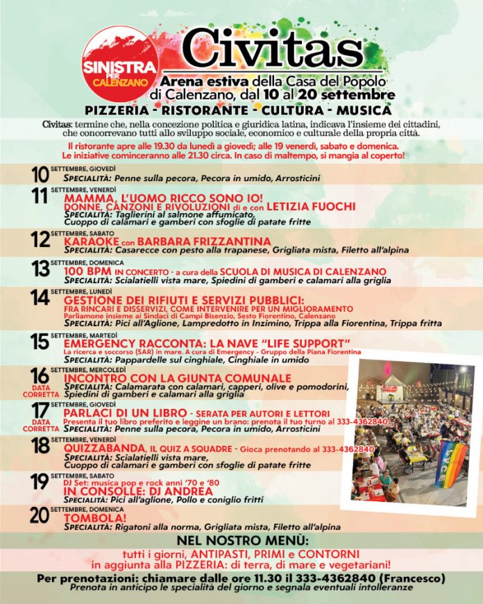 Sinistra per Calenzano-Programma civitas 2026 Sinistra per Calenzano